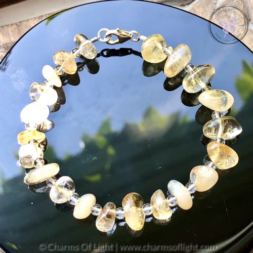 Citrine Pebble & Clear Quartz Bracelet